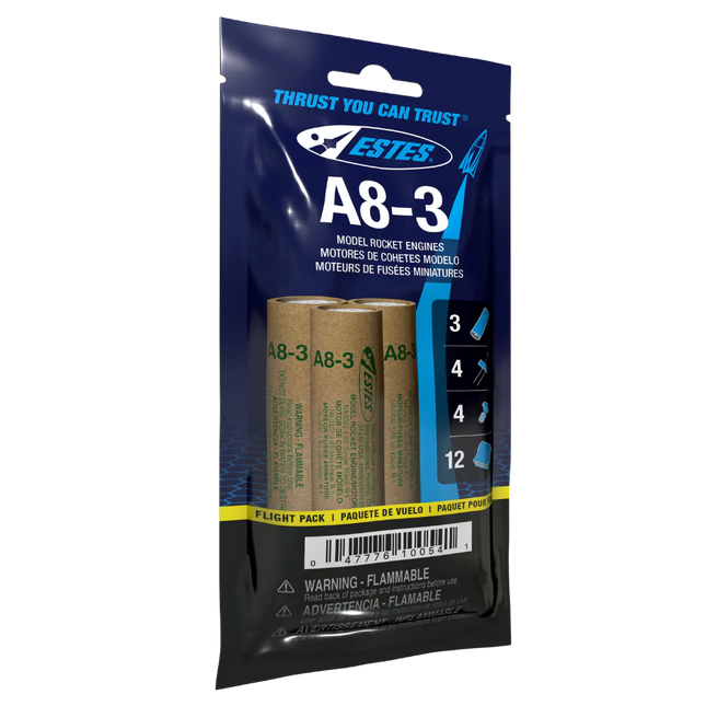 Estes Rockets A8-3 Engine Flight Pack EST10054