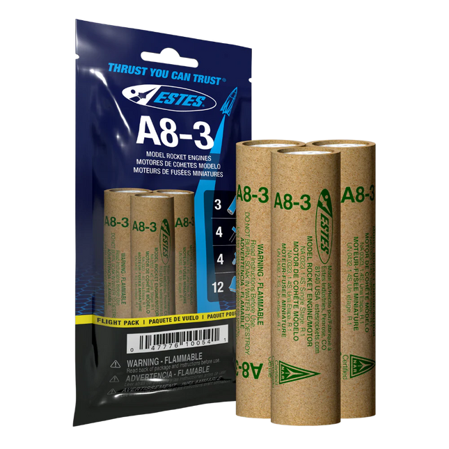 Estes Rockets A8-3 Engine Flight Pack EST10054