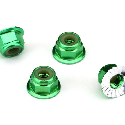 Traxxas 4mm Aluminum Flanged Serrated Nuts (4) (Various Colors)