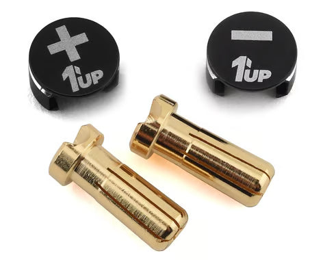 1UP Racing LowPro Bullet Plug Grips w/5mm Bullets (Various Colors)