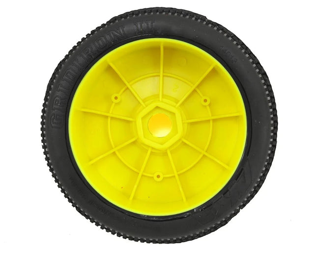 AKA Gridiron II 1/8 Buggy Premounted Tires (Yellow) (Super Soft - Long Wear)