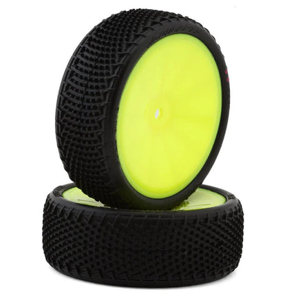 JConcepts Fuzz Bite LP Wide 2.2" Pre-Mounted 2WD Front Buggy Carpet Tires (Pink)