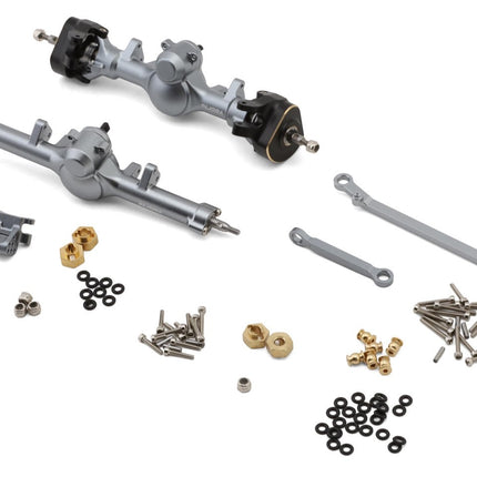 Injora Axial SCX24 +4mm Alum Front & Rear Planet Axles Titanium INJSCX24-190GLFR