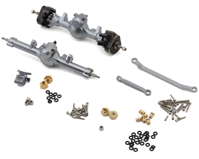 Injora Axial SCX24 +4mm Alum Front & Rear Planet Axles Titanium INJSCX24-190GLFR