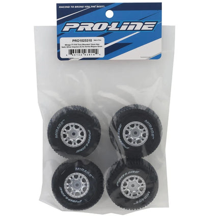 Pro-Line Mojave Grom Mirage TT Pre-Mounted Tires (Silver) (Medium) w/12mm Hex