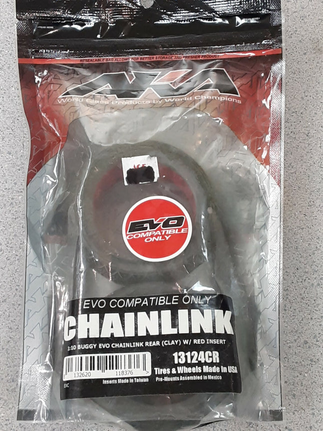 AKA 13124CR 1/10 Buggy EVO Chainlnk Rear Tire W/Insert Brand New!
