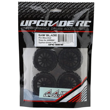 UpGrade RC Saw Blade Pre-Mounted Tires for ARRMA Typhon Grom (4)