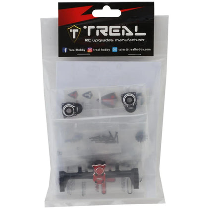 Treal Hobby Axial SCX24 Aluminum Rear Portal Axle Upgrade Kit (Black)