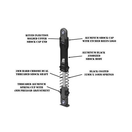 Reefs RC 90mm XP 1/10 Rock Crawler Aluminum Shocks (2) Reefs212