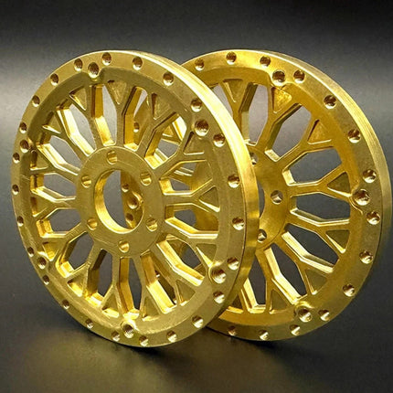 Reefs RC Brass 2.2" "SHIELD" Reversible Offset Wheel Face Set (2) 78.8g ea