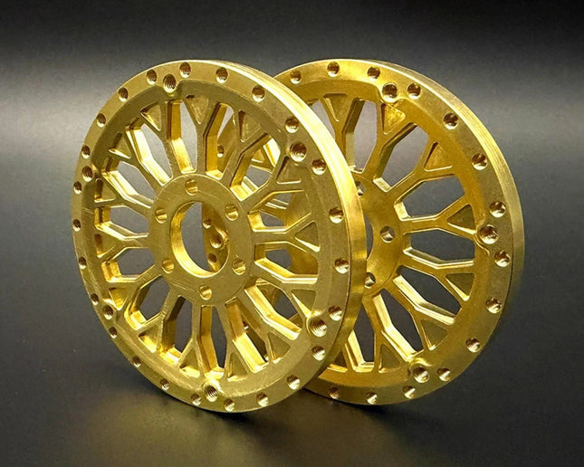 Reefs RC Brass 2.2" "SHIELD" Reversible Offset Wheel Face Set (2) 78.8g ea