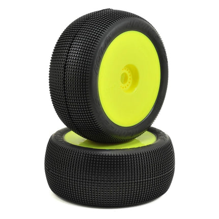 JConcepts Reflex 4.0" Pre-Mounted 1/8th Truggy Tires (2) (Yellow)  Green 3125-22