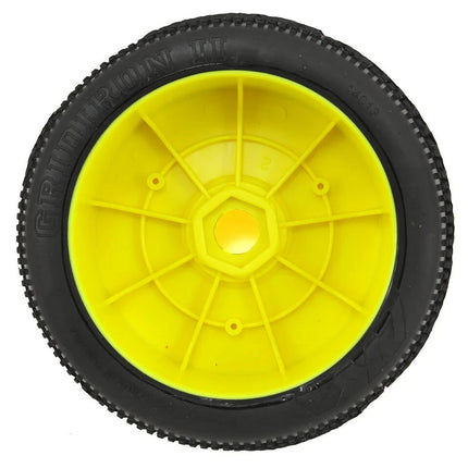 AKA Gridiron II 1/8 Buggy Premounted Tires (Yellow) (Super Soft - Long Wear)