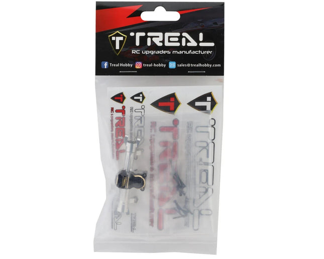 Treal Hobby Axial SCX24 Aluminum Front Axle w/Brass Differential Cover Slvr/Blk