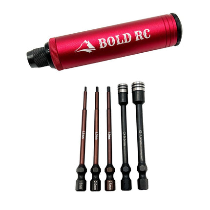 Bold RC Trail 1/4 Pocket Driver 5 Tip Set & Aluminum Handle BOL10610