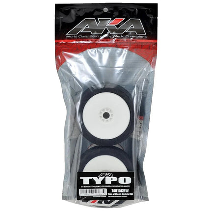 AKA Typo 1/8 Buggy Pre-Mounted Tires White Clay AKA14015CRW