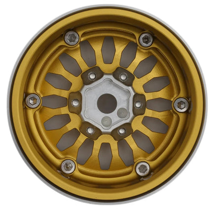 Reefs RC 1.9" SHIELD Aluminum Rock Crawler Beadlock Wheels w/Reef Hubs & Rings