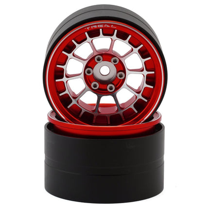 Treal Hobby 2.2" Type-A Aluminum 1/10 Rock Crawler Beadlock Wheels (Red) (2)