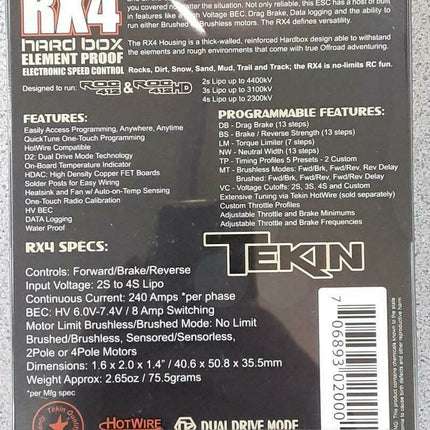 Tekin RX4 Hardbox Waterproof Sensored/Sensorless D2 Crawler ESC TT2000 Brand New