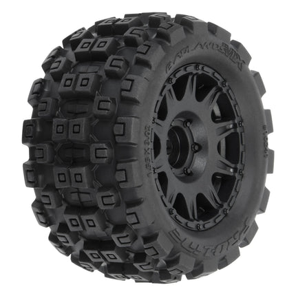Proline 1/18 Badlands MX 1.85" F/R MTD 12mm Black Raid Granite GROM PRO1024110