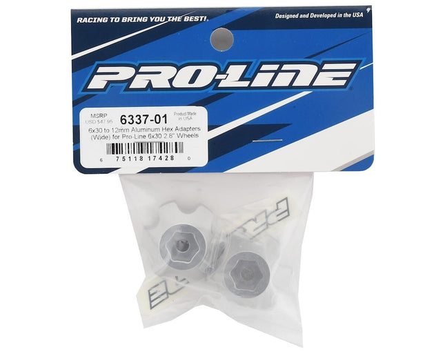 Pro-Line 6x30 to 12mm Aluminum Hex Adapters Wide PRO633701