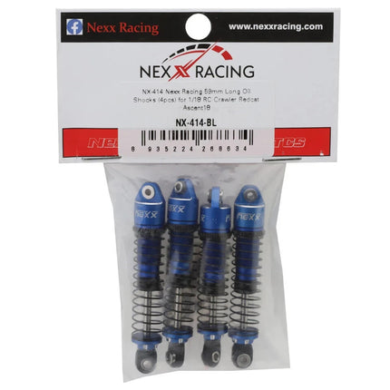 NEXX Racing Redcat Ascent18 Long Travel Aluminum Oil Shocks (Blue) (4) (59mm)