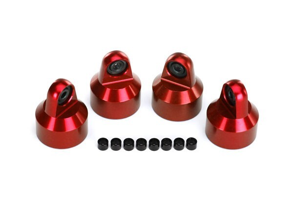 TRAXXAS ALUMINUM SHOCK CAPS GTX RED (4) X-MAXX/XRT TRA7764R