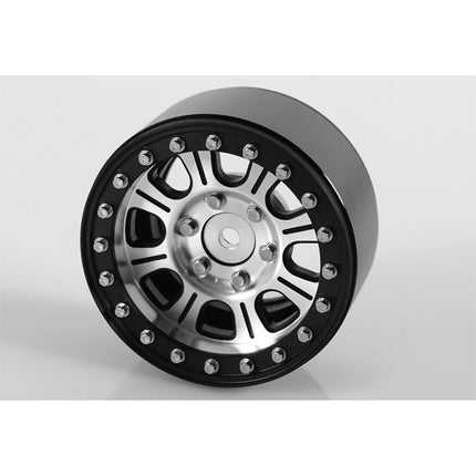 RC4WD Raceline Monster 1.9" Aluminum Beadlock Crawler Wheels Silver/Black 4pc