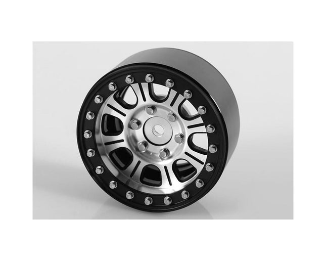 RC4WD Raceline Monster 1.9" Aluminum Beadlock Crawler Wheels Silver/Black 4pc