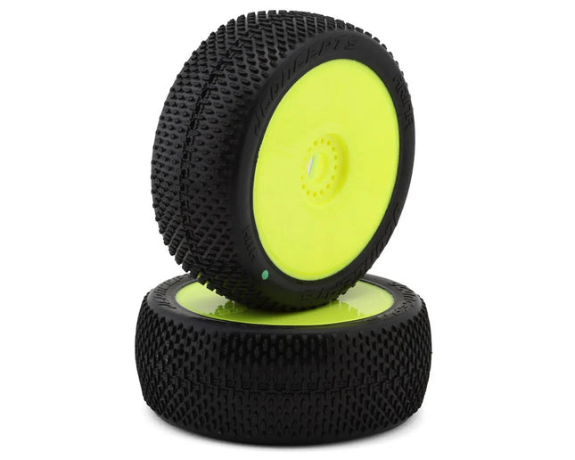 JConcepts Arina Pre-Mounted 1/8th Buggy Tires (Yellow) (2) (Green) JCO4114-22