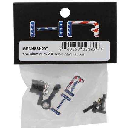 Hot Racing GRM48SH20T Arrma Grom Aluminum Servo Saver Set Black (20T)