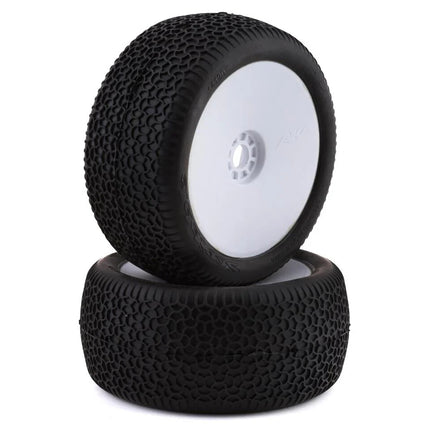 AKA EVO Scribble 1/8 Truggy Pre-Mounted Tires (White) (Clay)