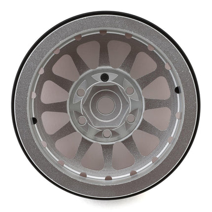 Treal Hobby Type D 1.9" 12-Spoke Beadlock Wheels Silver/Red TLHTWHEELS14