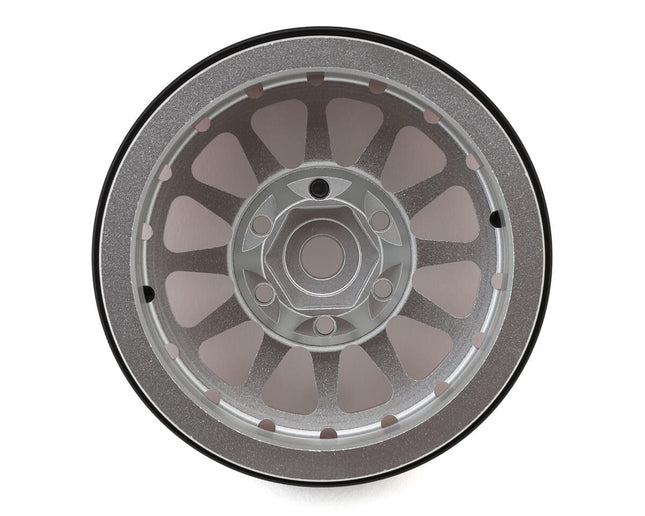 Treal Hobby Type D 1.9" 12-Spoke Beadlock Wheels Silver/Red TLHTWHEELS14