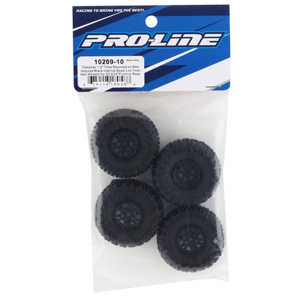 Pro-Line 1/24 Trencher F/R 1.0" Tires Mounted 7mm Black Impulse (4): SCX24