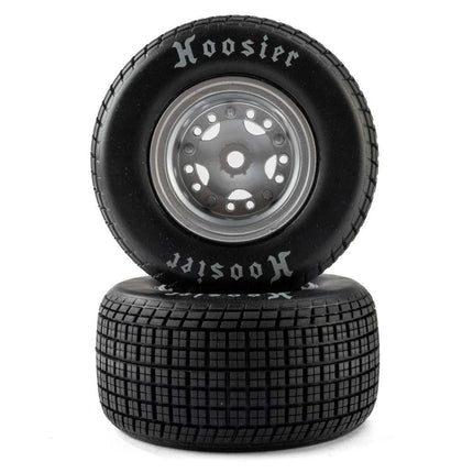 Losi 22S Dirt Late Model Hoosier 1/10 Pre-Mount Tires (Satin Alum) Med LOS-4642