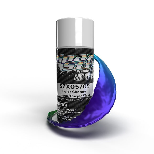 Spaz Stix Color Change Aerosol Paint, Green/Purple/Teal, 3.5oz Can SZX05709
