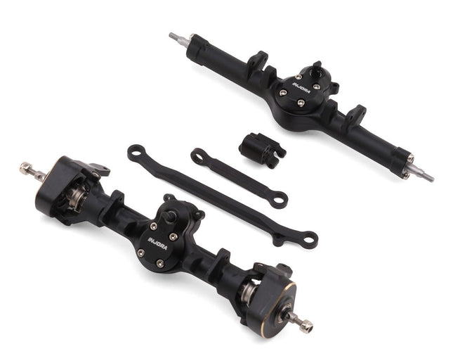 Injora Axial SCX24 +4mm Nylon Front & Rear Planet Axles (Black) INJSCX24-195BKFR