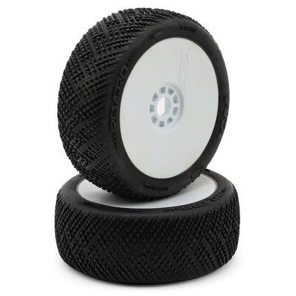 AKA Reverb 1/8 Buggy Pre-Mounted Tires (White) (Soft - Long Wear) w/EVO Wheels
