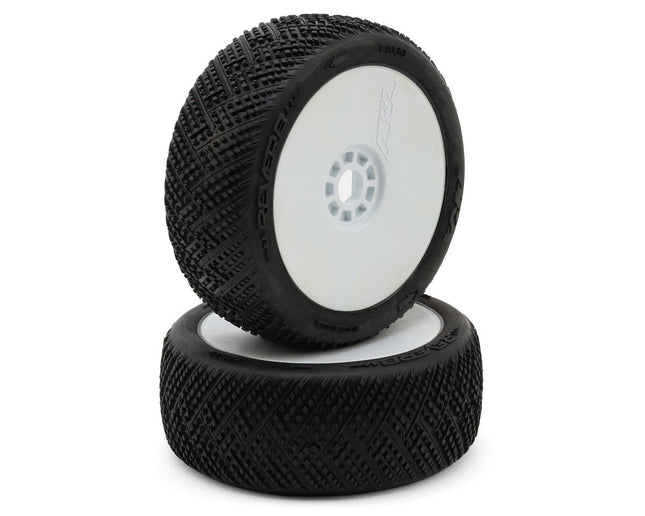 AKA Reverb 1/8 Buggy Pre-Mounted Tires (White) (Soft - Long Wear) w/EVO Wheels