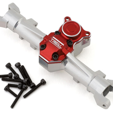 Treal Hobby Axial SCX24 Aluminum Front Axle (Silver/Red) TLHTSCX24-03
