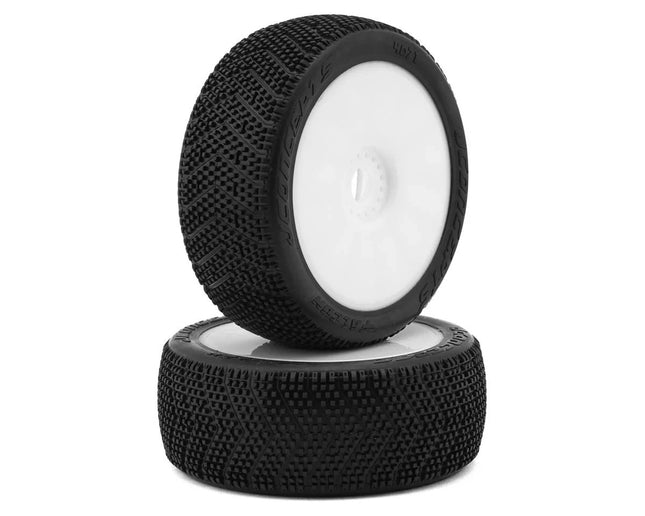 JConcepts Falcon Pre-Mounted 1/8th Buggy Tires (2) (White) (Green) JCO4071-12
