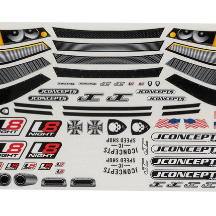 JConcepts L8 Night G3 Speedway 1/10 Dirt Oval Latemodel Body w/Spoiler (Clear) 