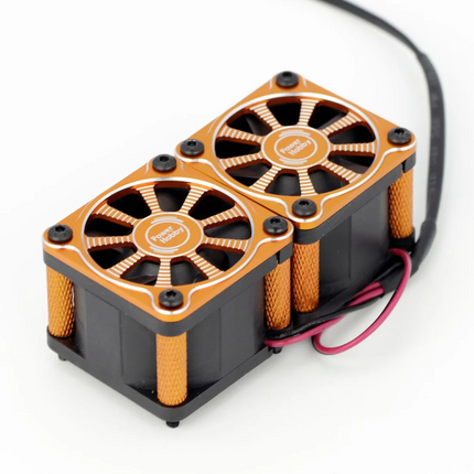 Powerhobby Twister Twin Dual 40mm 1/8 1/5 Motor Aluminum Cooling Fan Orange