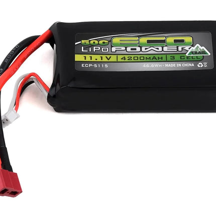 EcoPower "Trail" 3S Shorty 50C LiPo Battery (11.1V/4200mAh) w/T-Style Connector