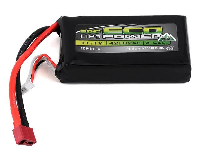 EcoPower "Trail" 3S Shorty 50C LiPo Battery (11.1V/4200mAh) w/T-Style Connector