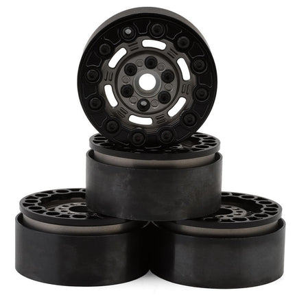 JConcepts 3443 Ballistic 2.0" Bead-Loc Crawler Wheels (4) Grey/Black JCO3443