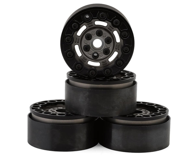 JConcepts 3443 Ballistic 2.0" Bead-Loc Crawler Wheels (4) Grey/Black JCO3443