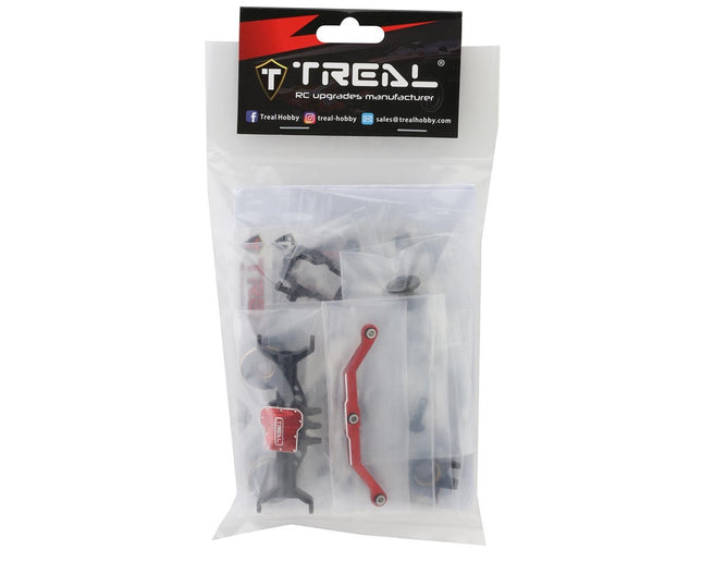 Treal Hobby Aluminum Front Portal Axle Set Traxxas TRX-4M Black w/Brass Covers