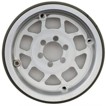 Vanquish Products 2.2" Battle Born Wheels Whiskey CNC Alum Crawl Beadlock Silver